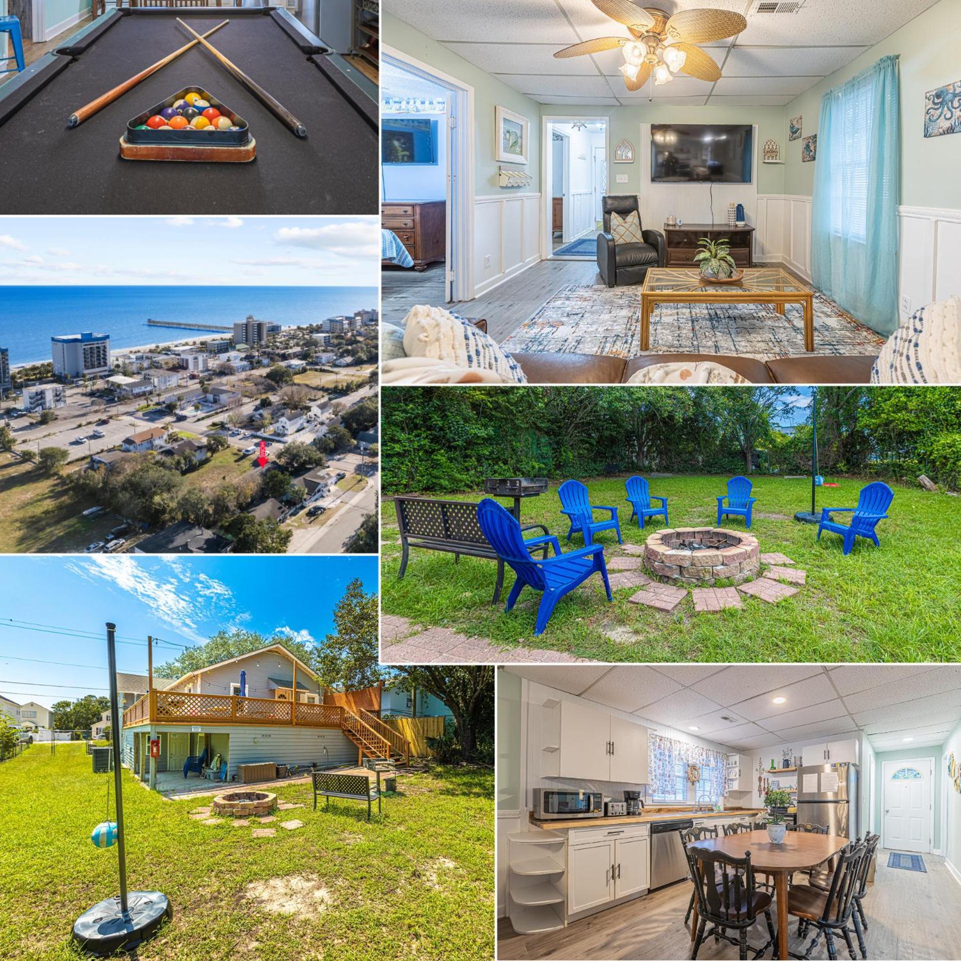 Gorgeous Centrally Located Ocean View 2 King, Huge Private Yard & Deck, Firepit, Bbq, & Game Tables 默特尔比奇 外观 照片